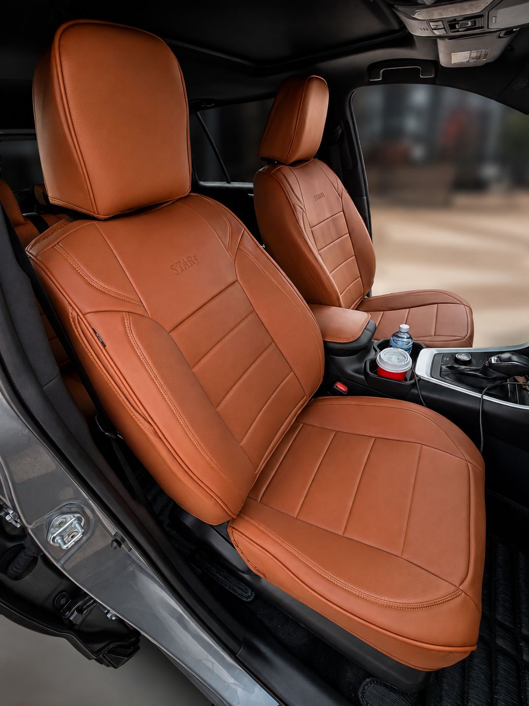 STAR5 Original Series Seat Covers (1st Gen) – Full Set for 5-Seater Sedans, SUVs & Trucks (Caramel)