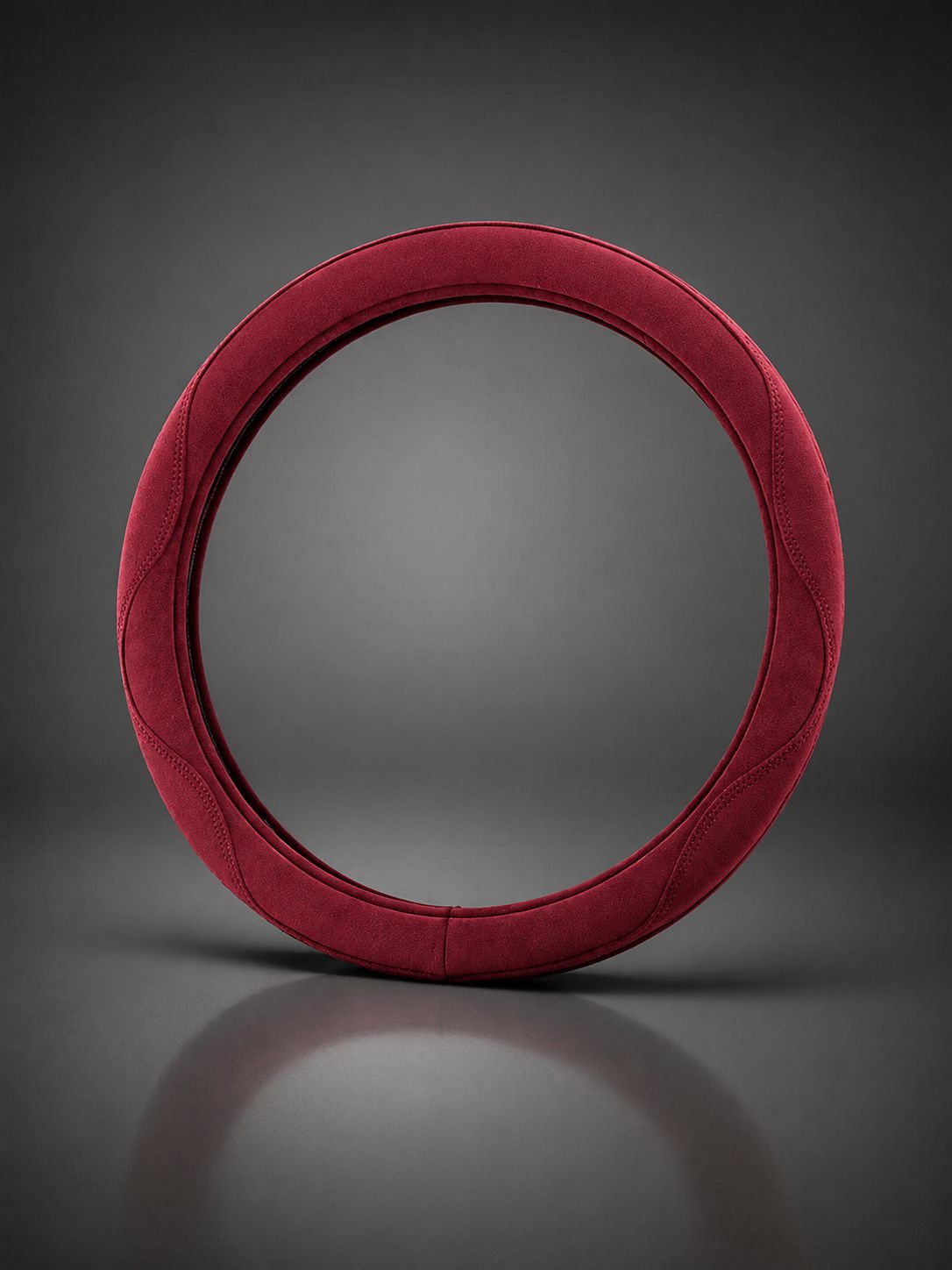 STAR5 Premium Suede-Style Steering Wheel Cover – O-Shape / Round – 38 cm (Marron)