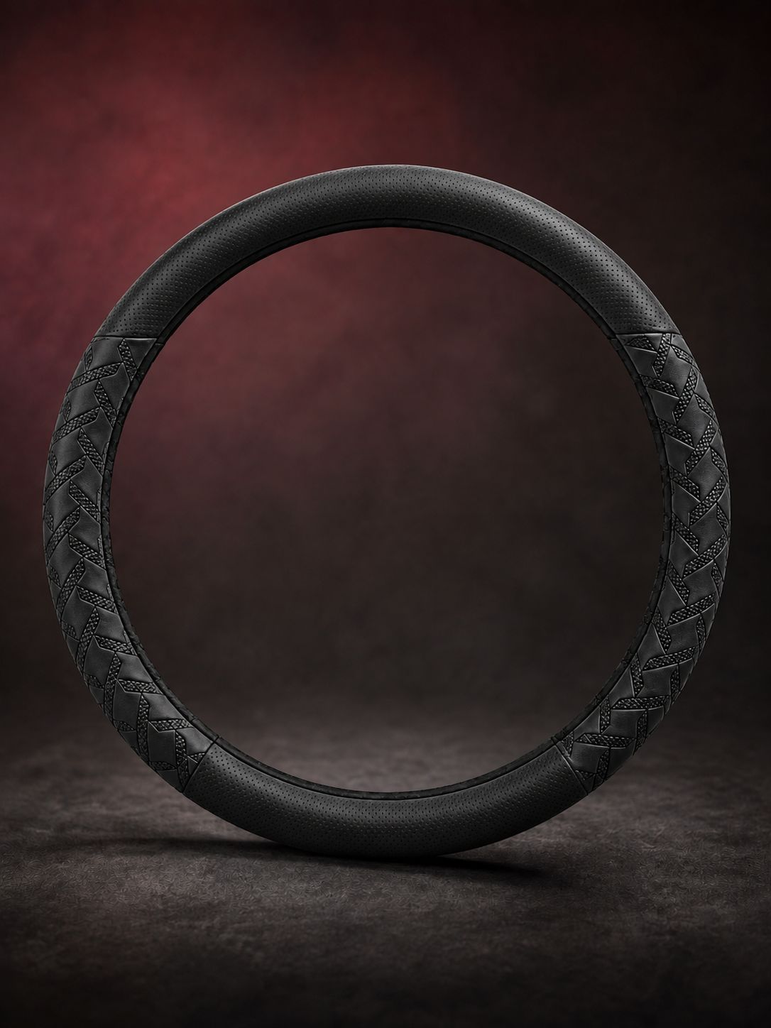 STAR5 Premium Nappa-Style Steering Wheel Cover – O-Shape / Round (Black)