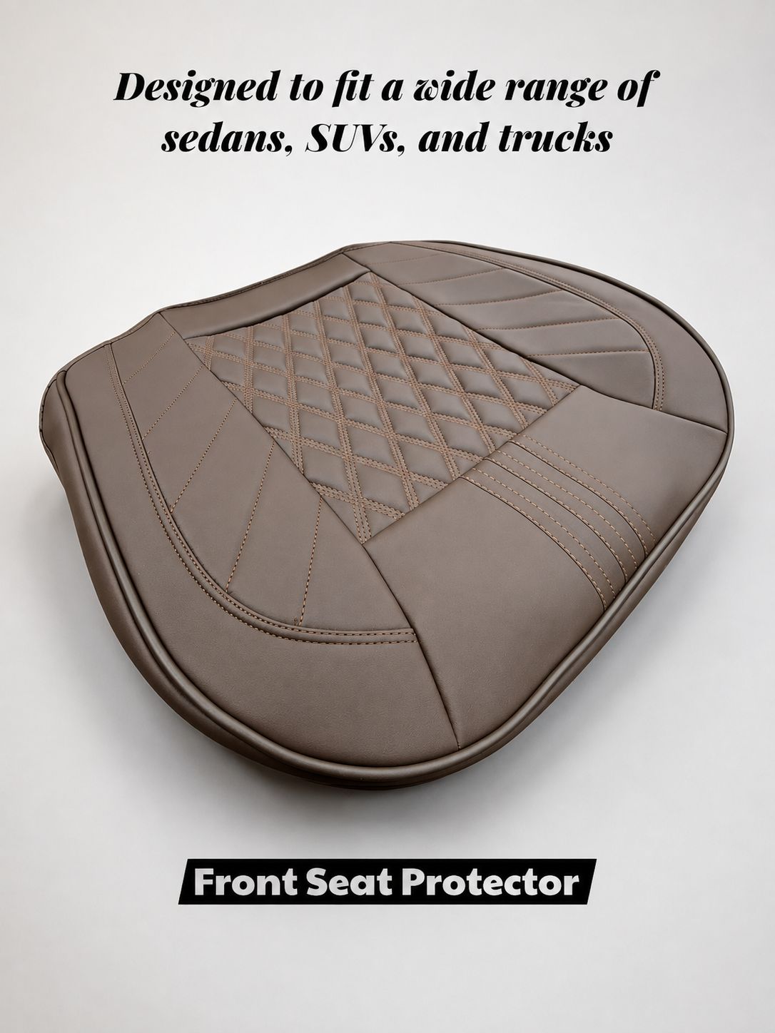 STAR5 Premium Front Bottom Seat Protector – Padded Non-Slip Cushion (Coffee)