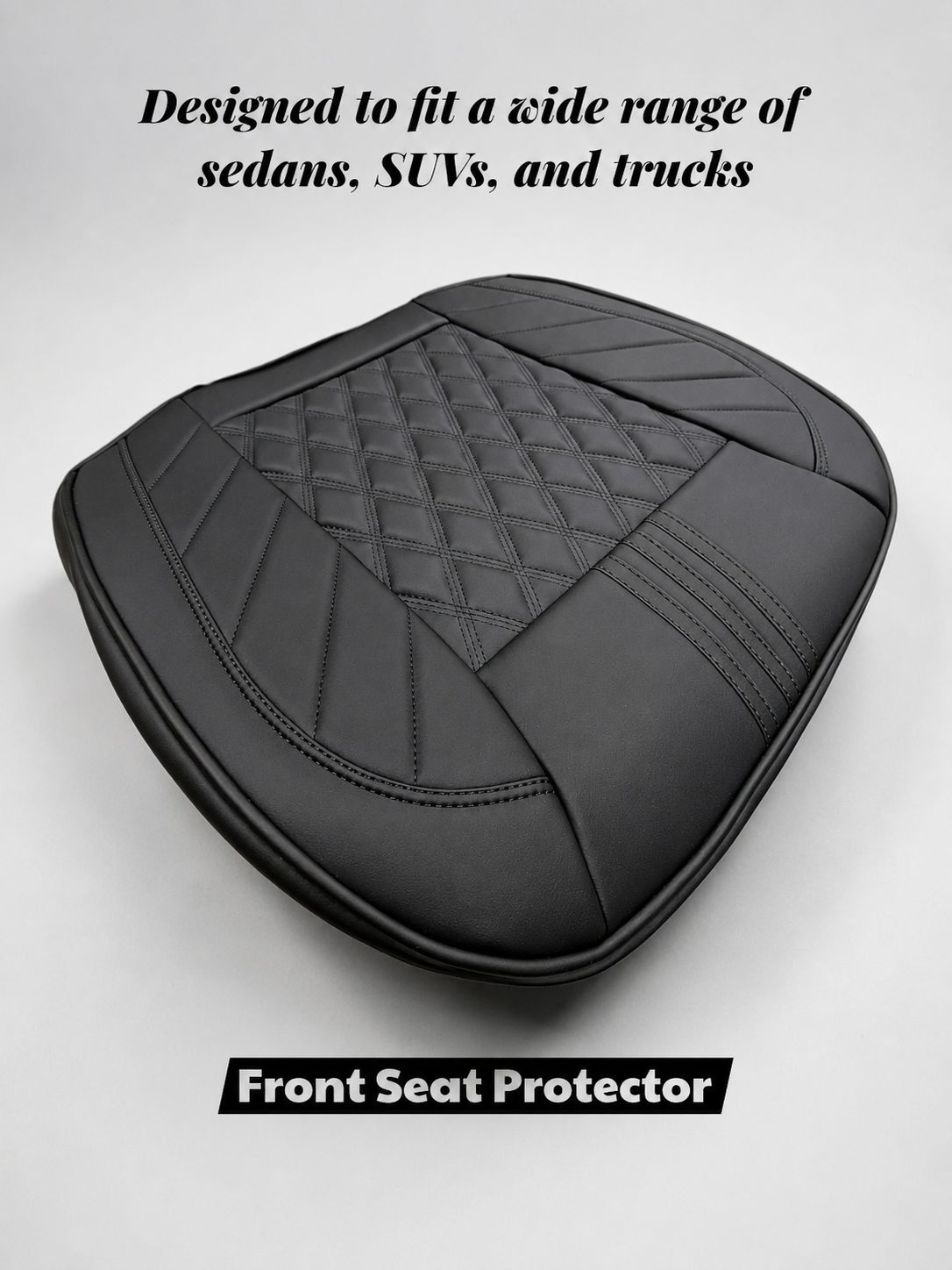 STAR5 Premium Front Bottom Seat Protector – Padded Non-Slip Cushion (Black)