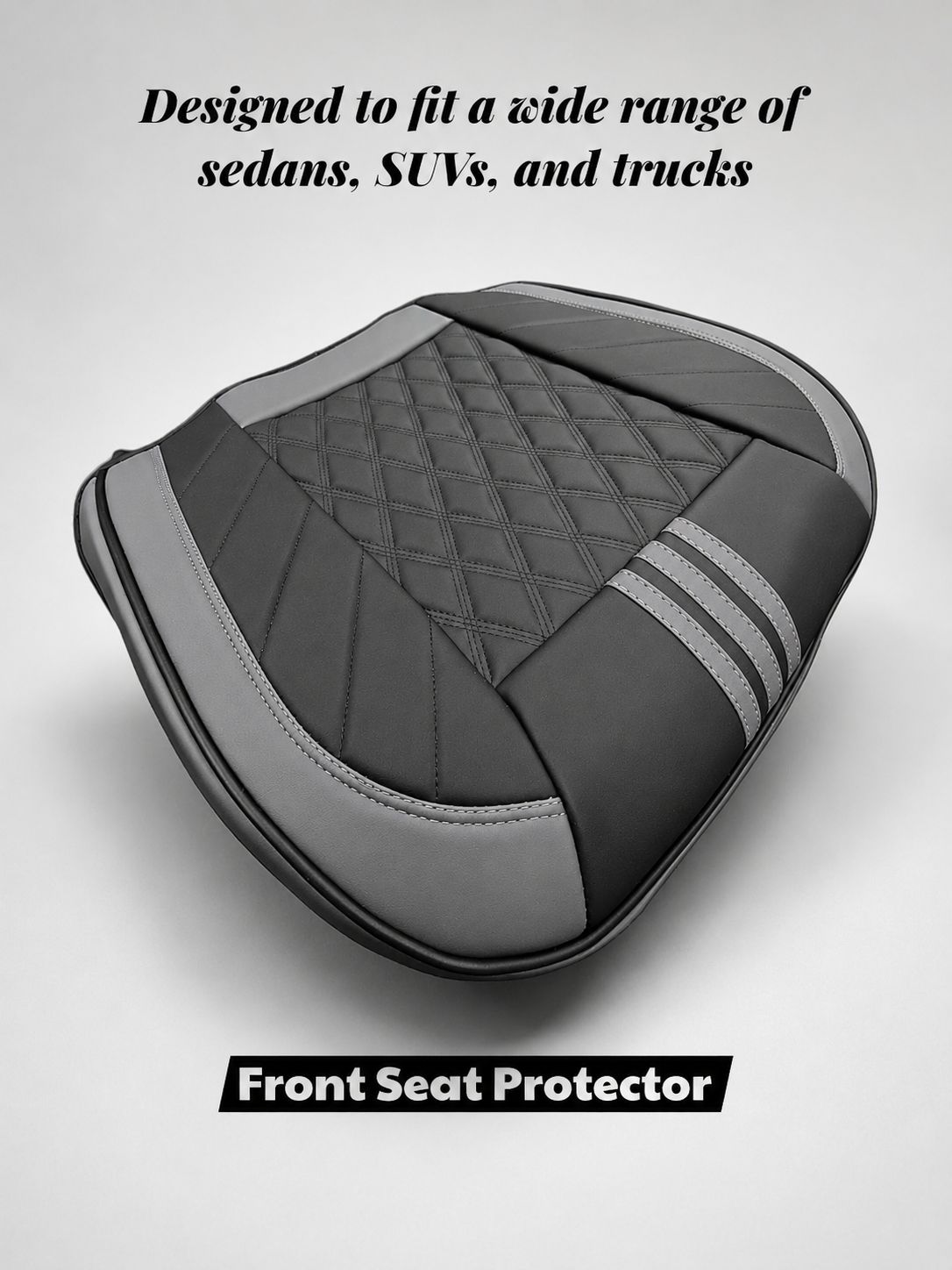 STAR5 Premium Front Bottom Seat Protector – Padded Non-Slip Cushion (Steel Gray)