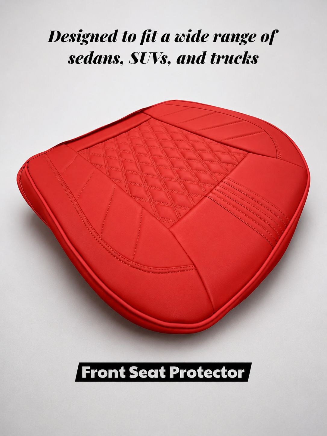 STAR5 Premium Front Bottom Seat Protector – Padded Non-Slip Cushion (Red)