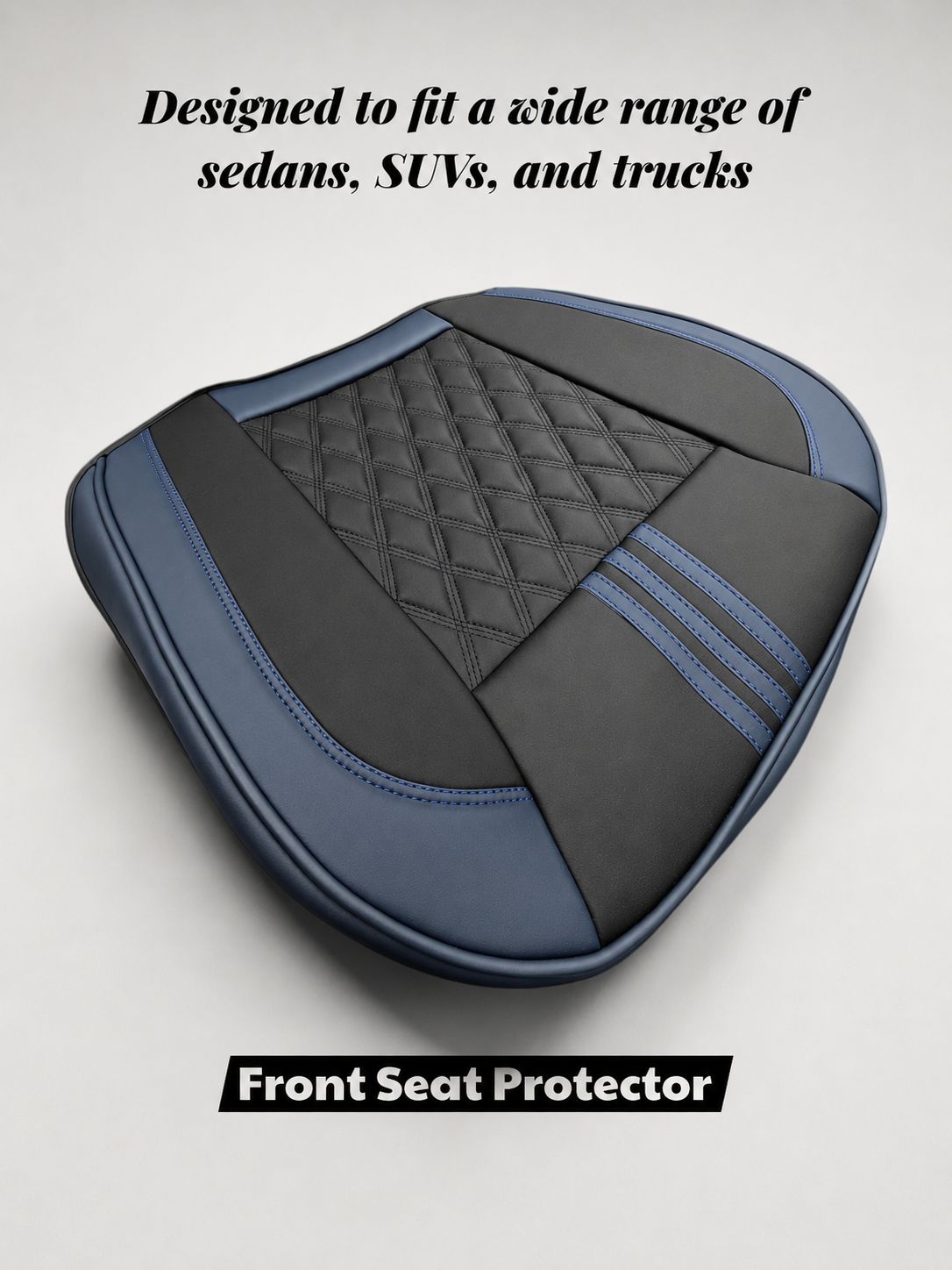 STAR5 Premium Front Bottom Seat Protector – Padded Non-Slip Cushion (Navy)