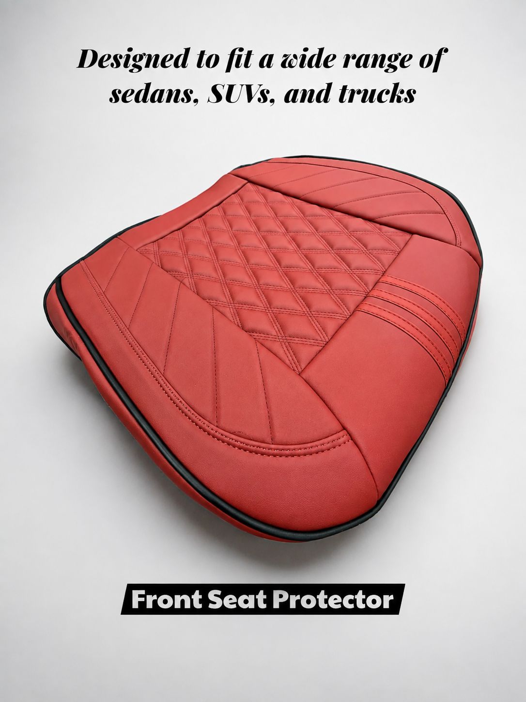 STAR5 Premium Front Bottom Seat Protector – Padded Non-Slip Cushion (Maroon)