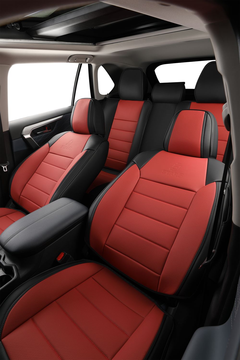 2nd Gen STAR5 Premium Seat Covers – Full Set for 5-Seater Sedans, SUVs & Trucks (Velvet Red)