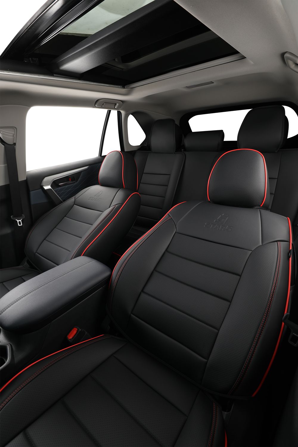 2nd Gen STAR5 Premium Seat Covers – Full Set for 5-Seater Sedans, SUVs & Trucks (Sporty Black)