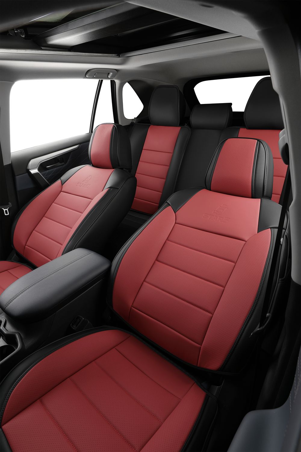 2nd Gen STAR5 Premium Seat Covers – Full Set for 5-Seater Sedans, SUVs & Trucks (Maroon)