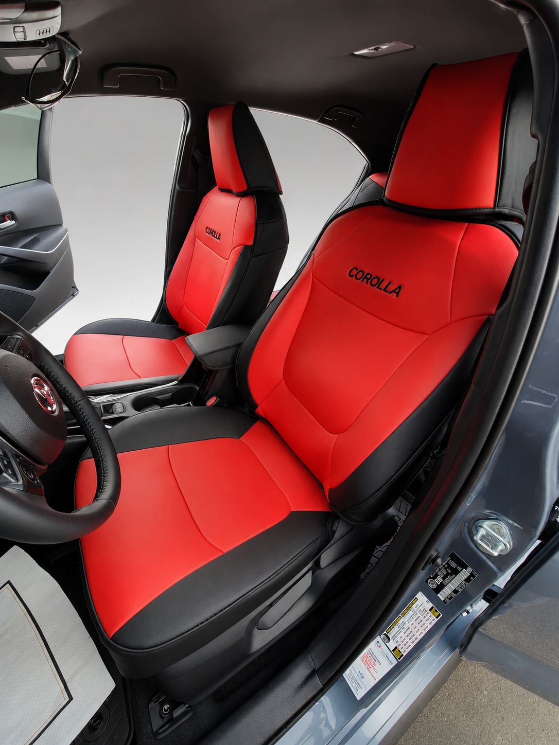 STAR5 Custom-Fit Seat Covers for 2020–2026 Toyota Corolla Gas Sedan – Full 5-Seat Set (Red)