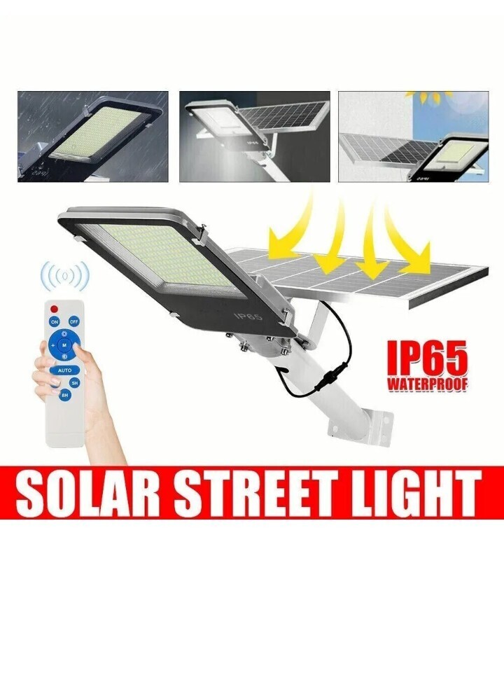 300 WATT SOLAR STREET LIGHT +POLE+REMOTE+MOUNTING ACCESSORIES