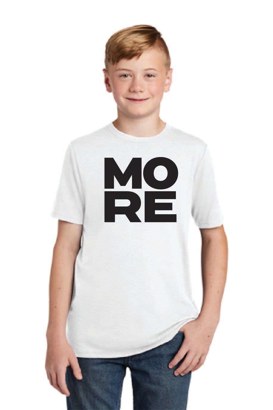 MORE White Youth Unisex Triblend Tee - FREE Shipping