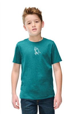 ASBURY Summer of Prayer Heathered Teal YOUTH Tee - FREE Shipping