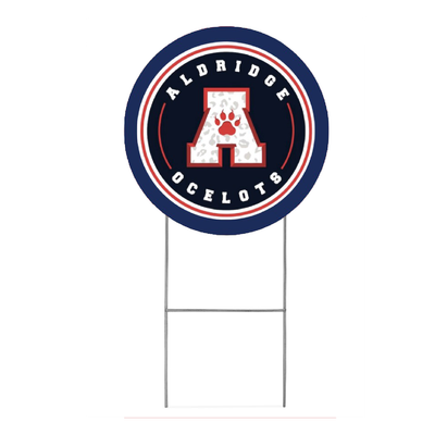 Round Ocelot Yard sign with Stake
