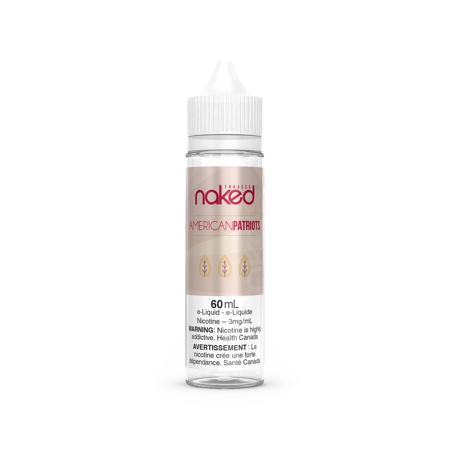 NAKED 60ML, flavour-NicLevel: TOBACCO AMERICAN PATRIOTS 18MG