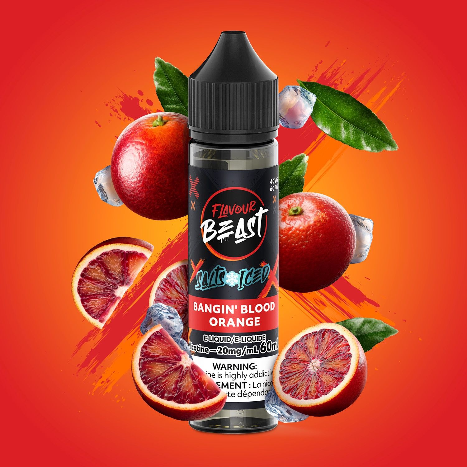 Flavour Beast Salt 60ML, flavour-NicLevel: BANGIN&#39; BLOOD ORANGE 20MG