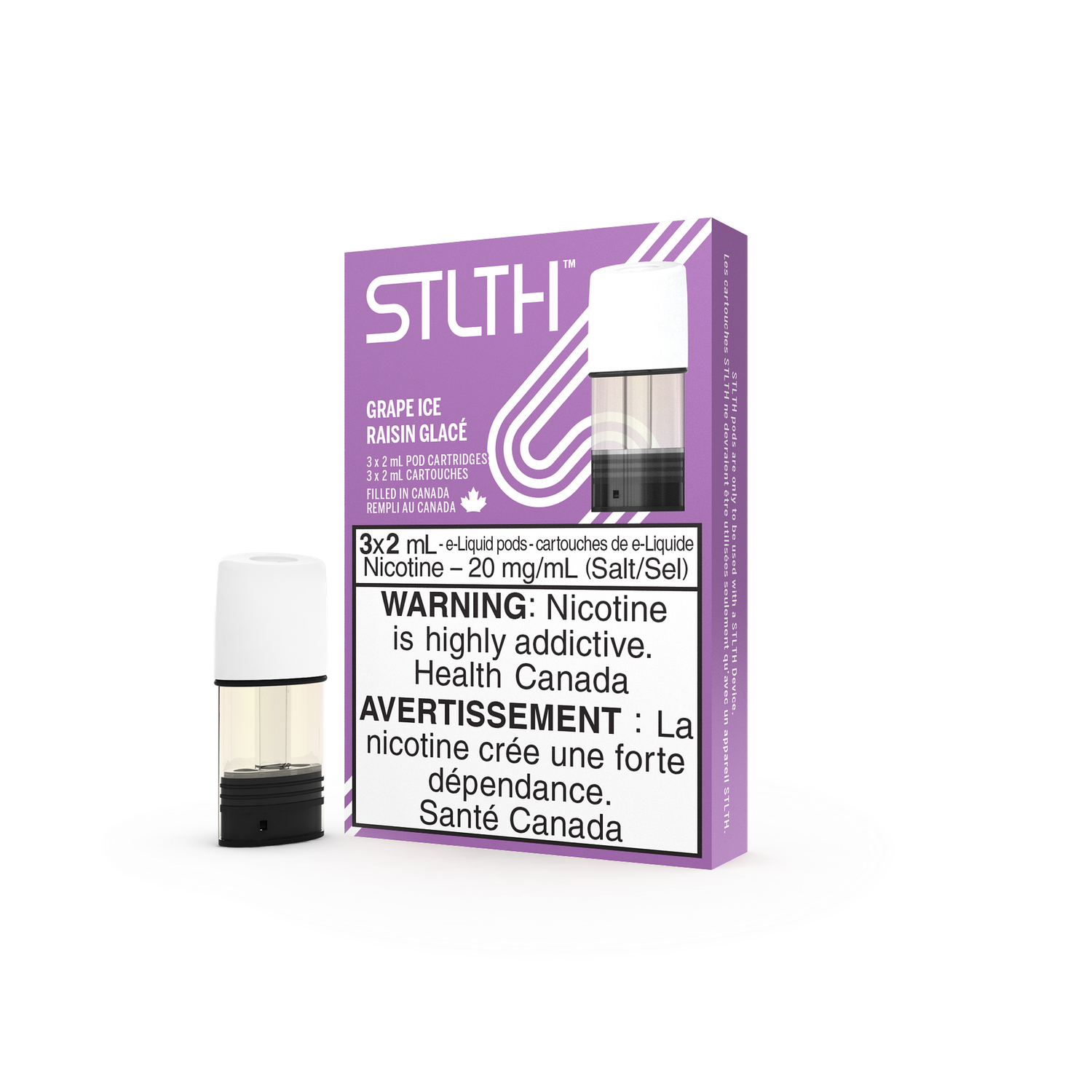 STLTH PODS, Flavour: GRAP ICE 0MG