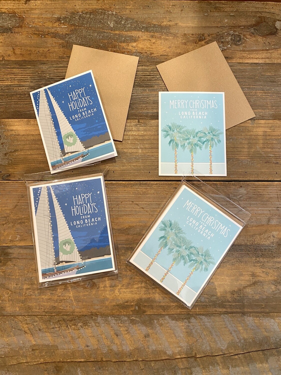 LONG BEACH HOLIDAY CARDS/8PK