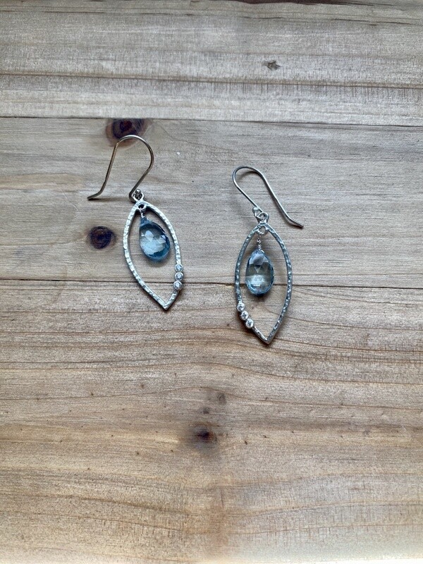 OVAL BLUE TOPAZ EARRINGS