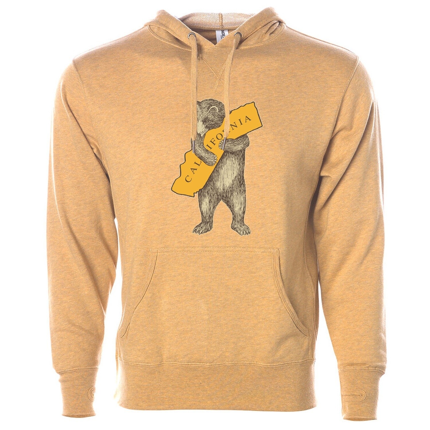 CA BEAR HOODIE, COLOR: GOLD, SIZE: SMALL