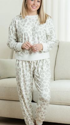 SOPHIE LOUNGE SET, COLOR: CREAM WILD, SIZE: XS