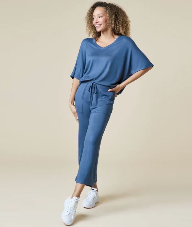 DREAM RELAXED LOUNGE SET, COLOR: INDIGO, SIZE: XS