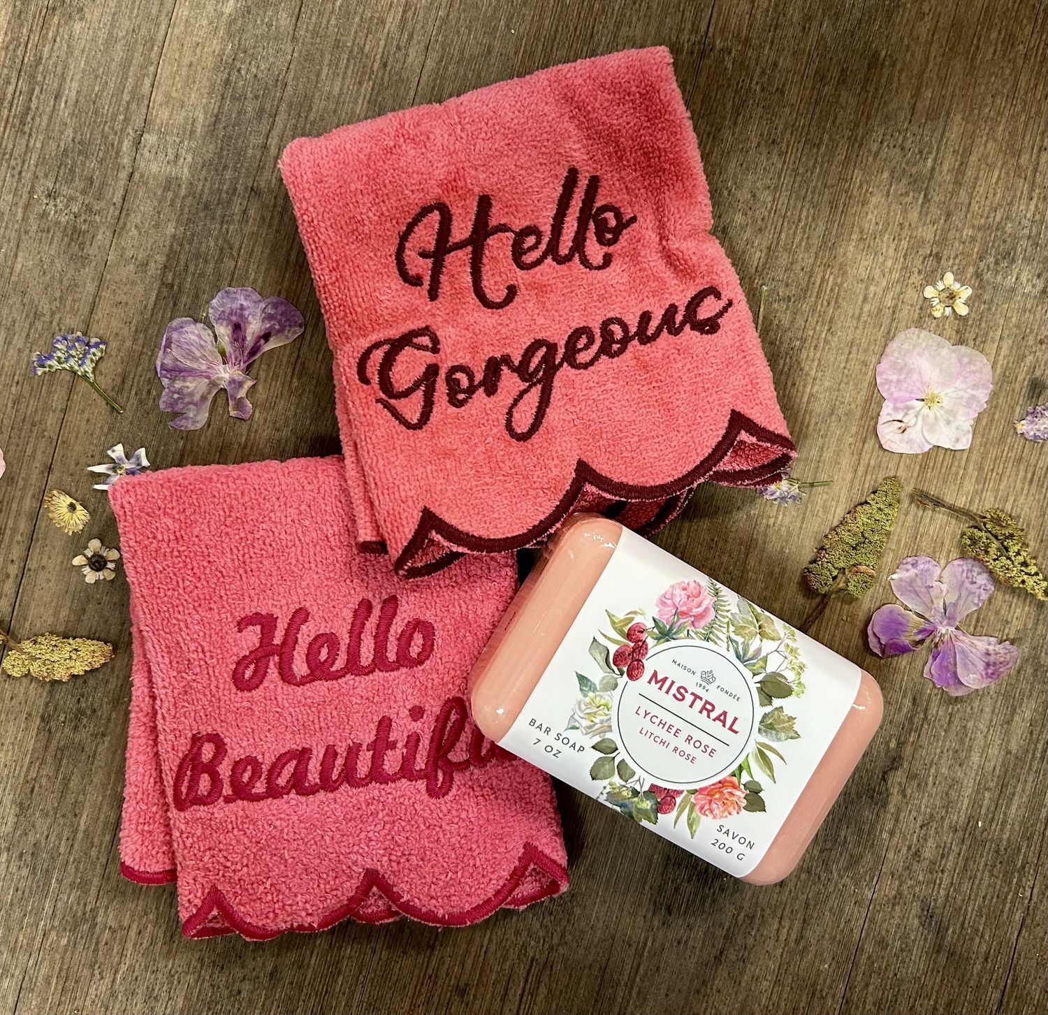 S/2 EMBROID WASH CLOTHS