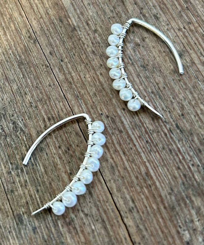 SLV THREAD PEARL EARR