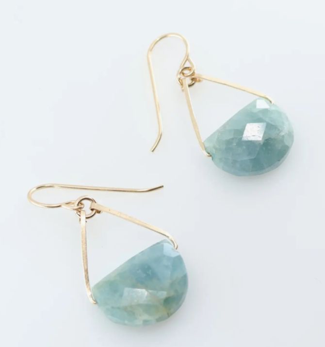 GF 1/2 MOON MIL-AQUA EARR