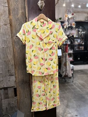 LEMON PARTY CROP PJ SET