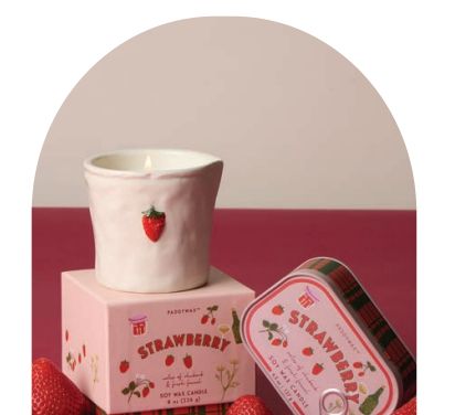 CERAM BISTRO CANDLE 8 OZ., SCENT: STRAWBERRY