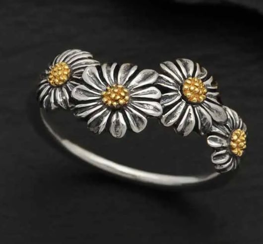 SLV DAISY CHAIN RING