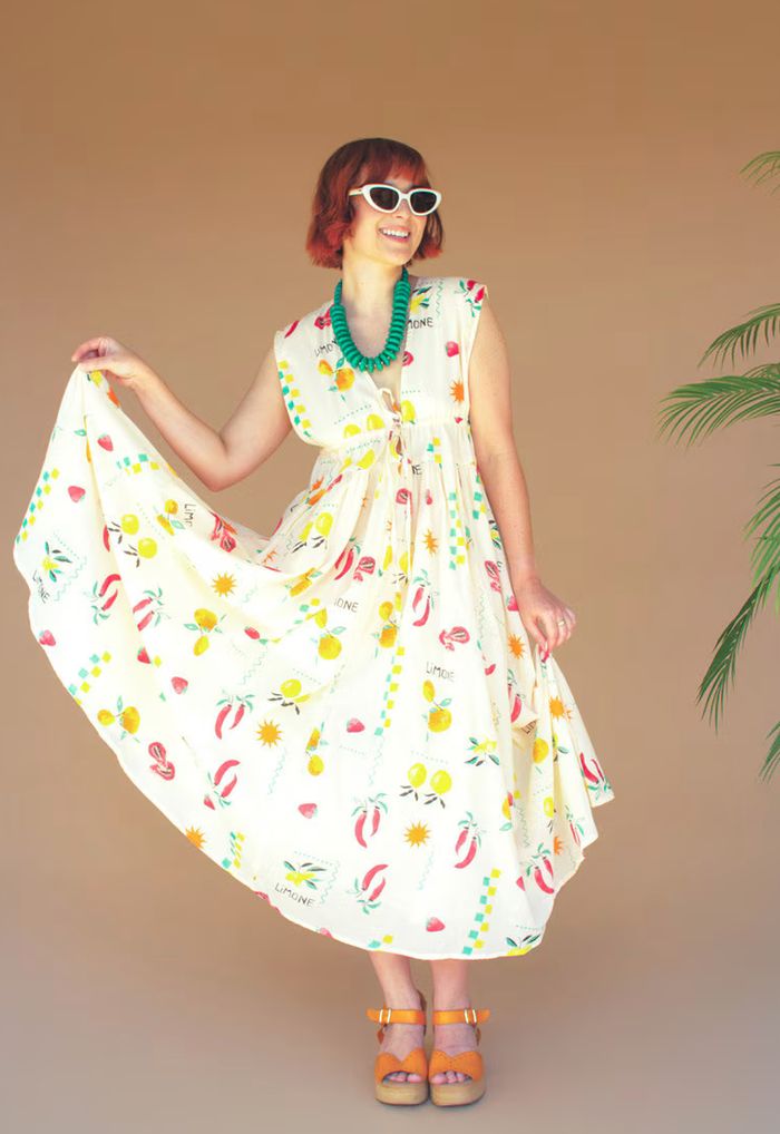LIMONE PRINT TIE DRESS