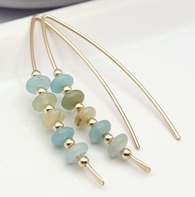 GF 5 STONE THREAD EARR, STONE: AMAZON