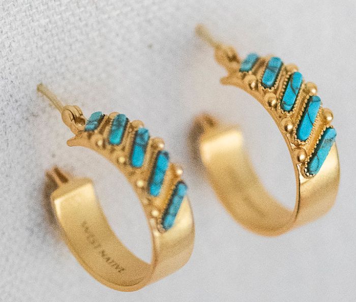 GLD REVERIE EARRING, STONE: TURQ