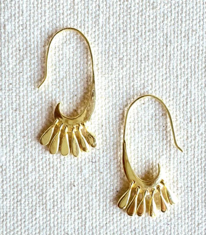 GLD MINA FRINGE EARR