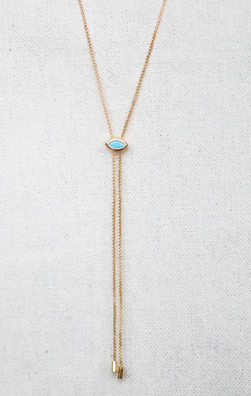 GLD TURQ LARIAT NKL