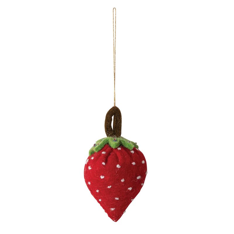 FELT STRAWBERRY ORNAMENT