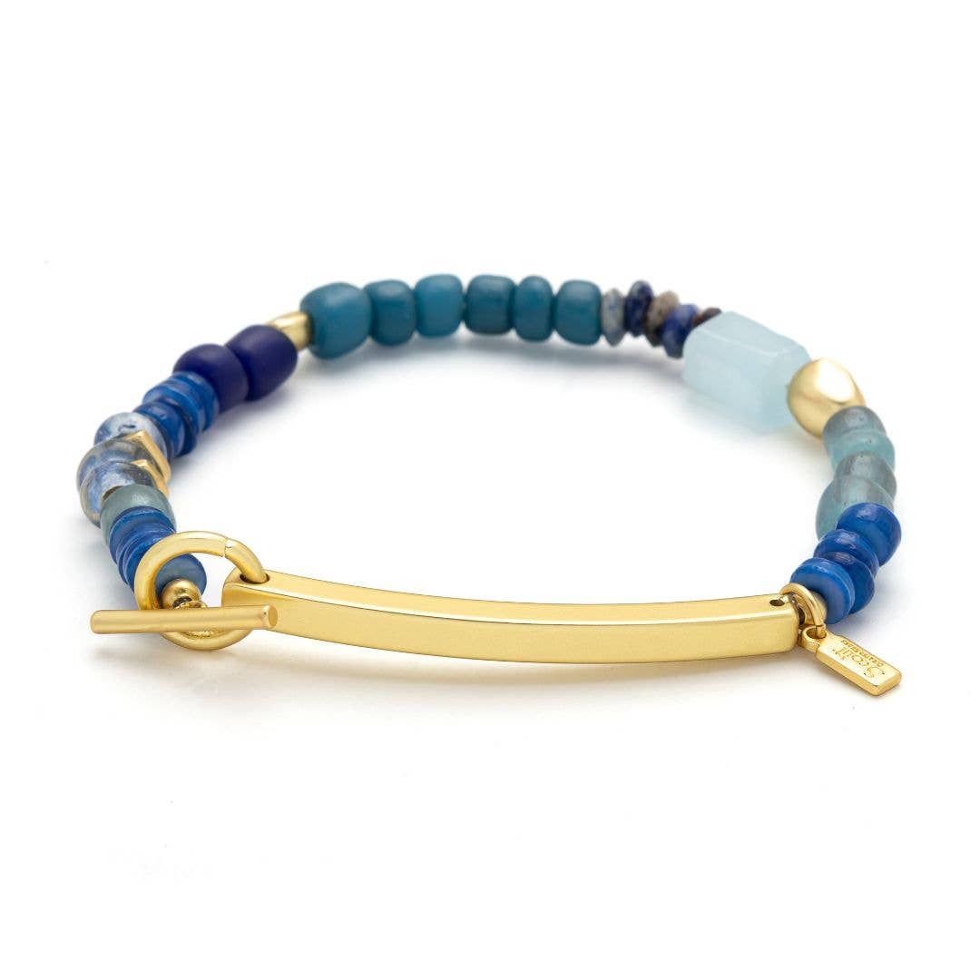 Hidden Message Bracelet - F♥cking Awesome/Aquamarine/Gold Hidden Message Bracelet - F♥cking Awesome/Aquamarine/Gold