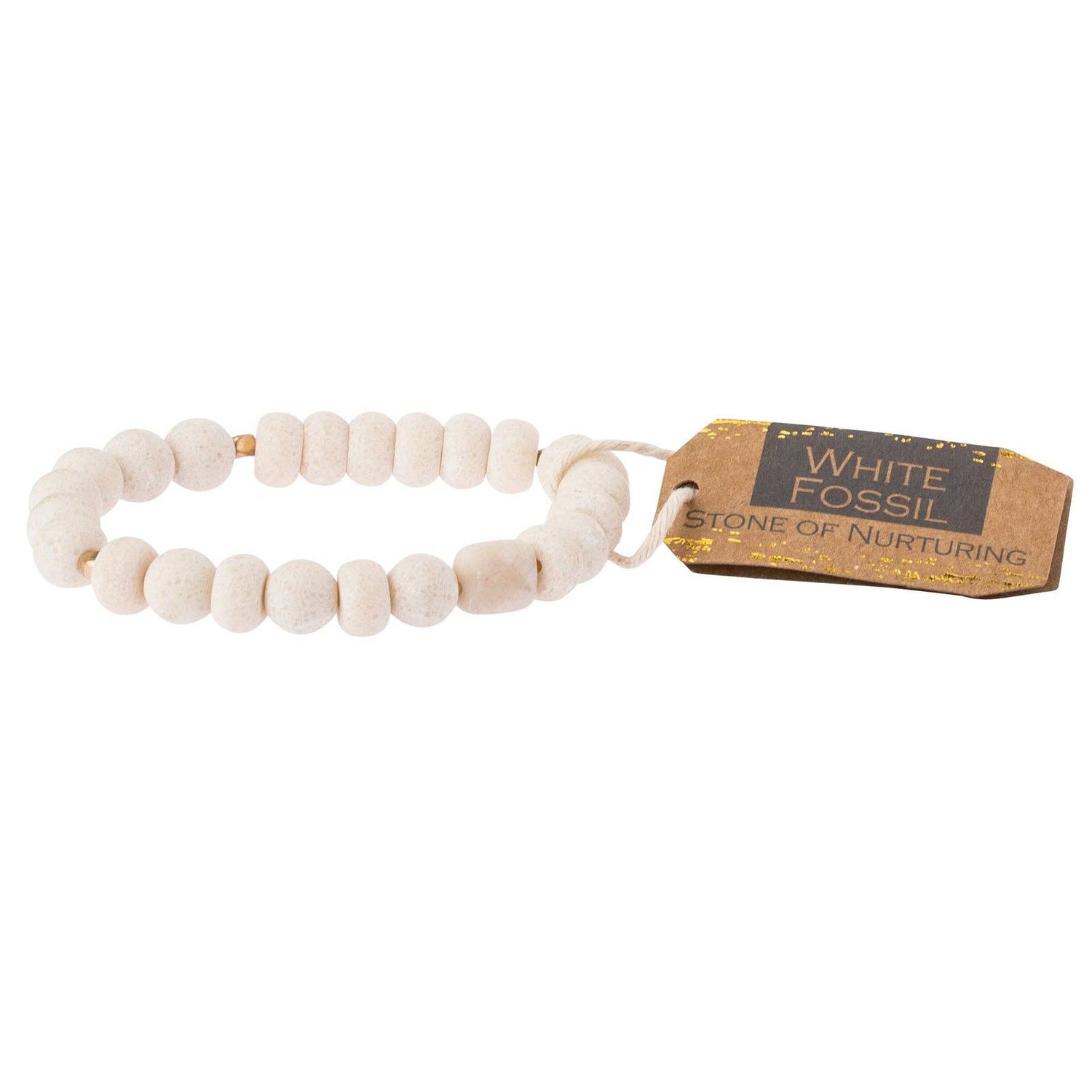 White Fossil Stone Bracelet - Stone of Nurturing White Fossil Stone Bracelet - Stone of Nurturing