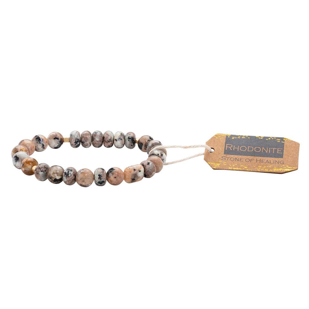 Stone Stack Bracelet Rhodonite - Stone of Healing Stone Stack Bracelet Rhodonite - Stone of Healing