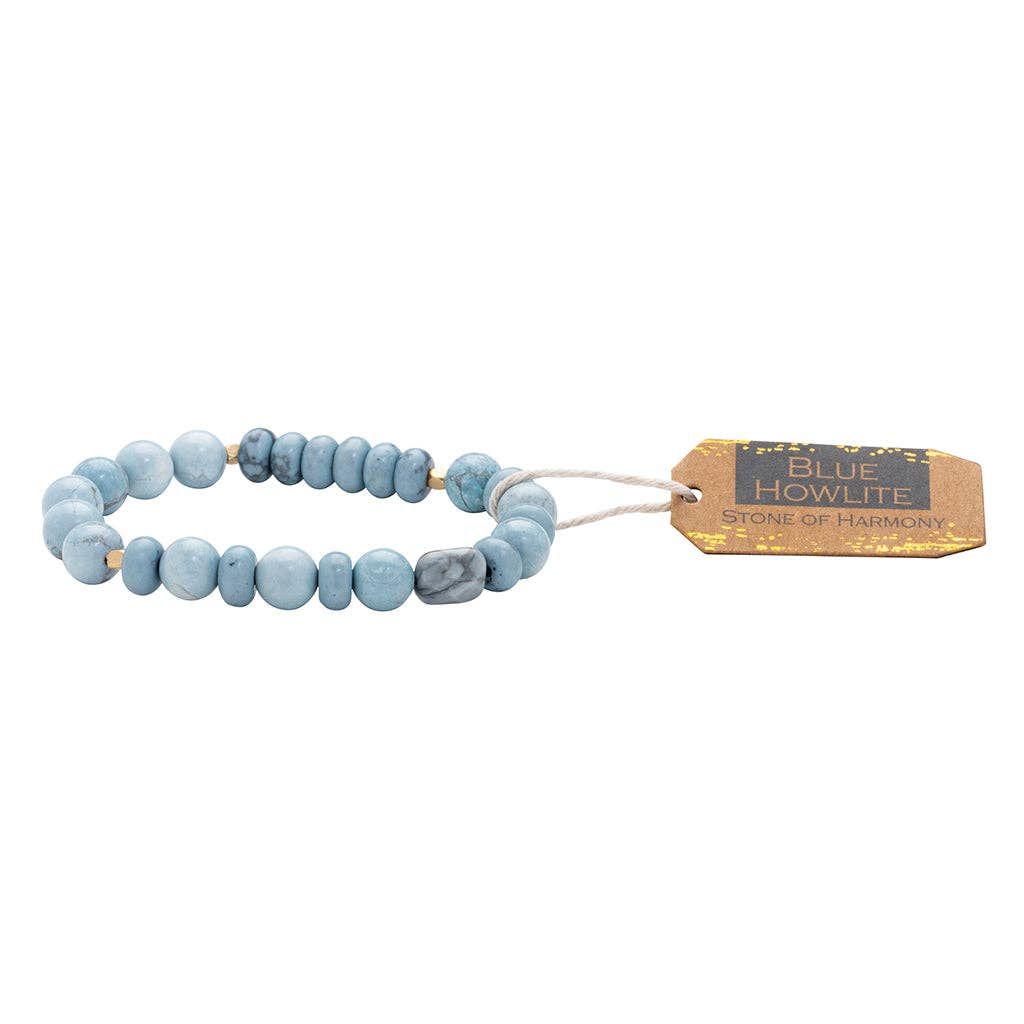 Stone Stack Bracelet Blue Howlite - Stone of Harmony Stone Stack Bracelet Blue Howlite - Stone of Harmony