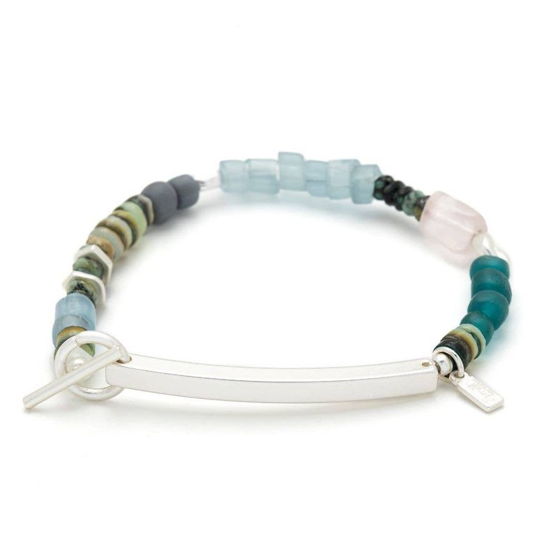 Hidden Message Bracelet - Boss B♥tch/Rose Quartz/Silver