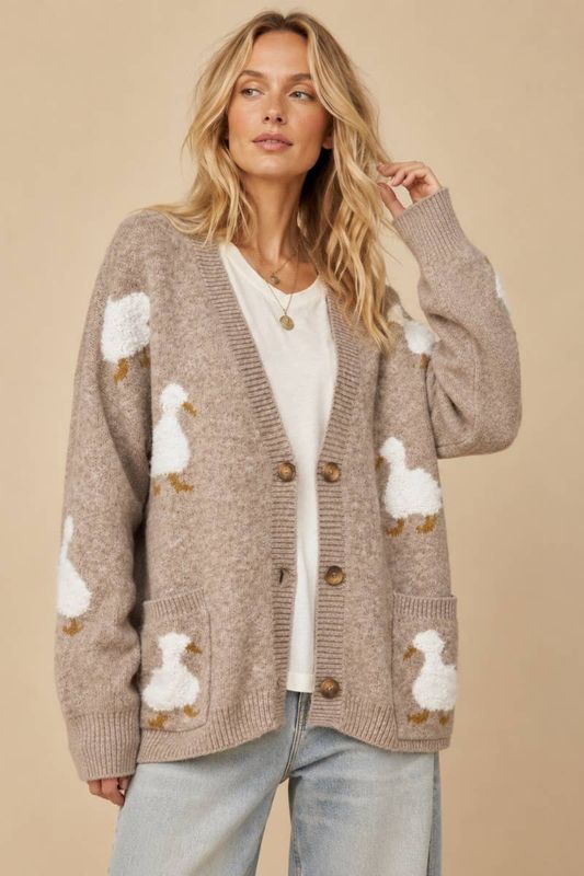 The Cozy Duckling Oversized Knit Cardigan
