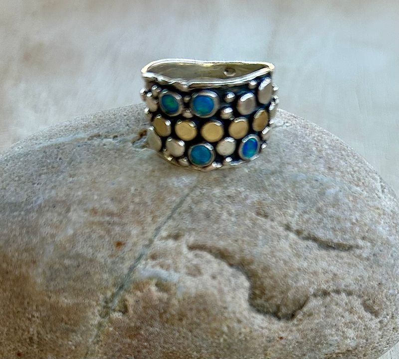Lucy Blue Opal Bubble Ring
