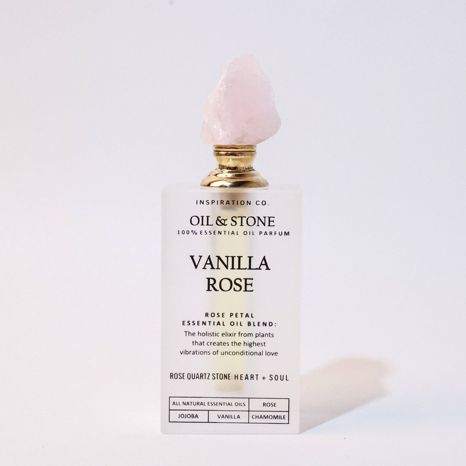 Vanilla Rose - Rose Quartz Premium Oil Perfume Vanilla Rose - Rose Quartz Premium Oil Perfume, Bottle Size: FULL SIZE STONE BOTTLE