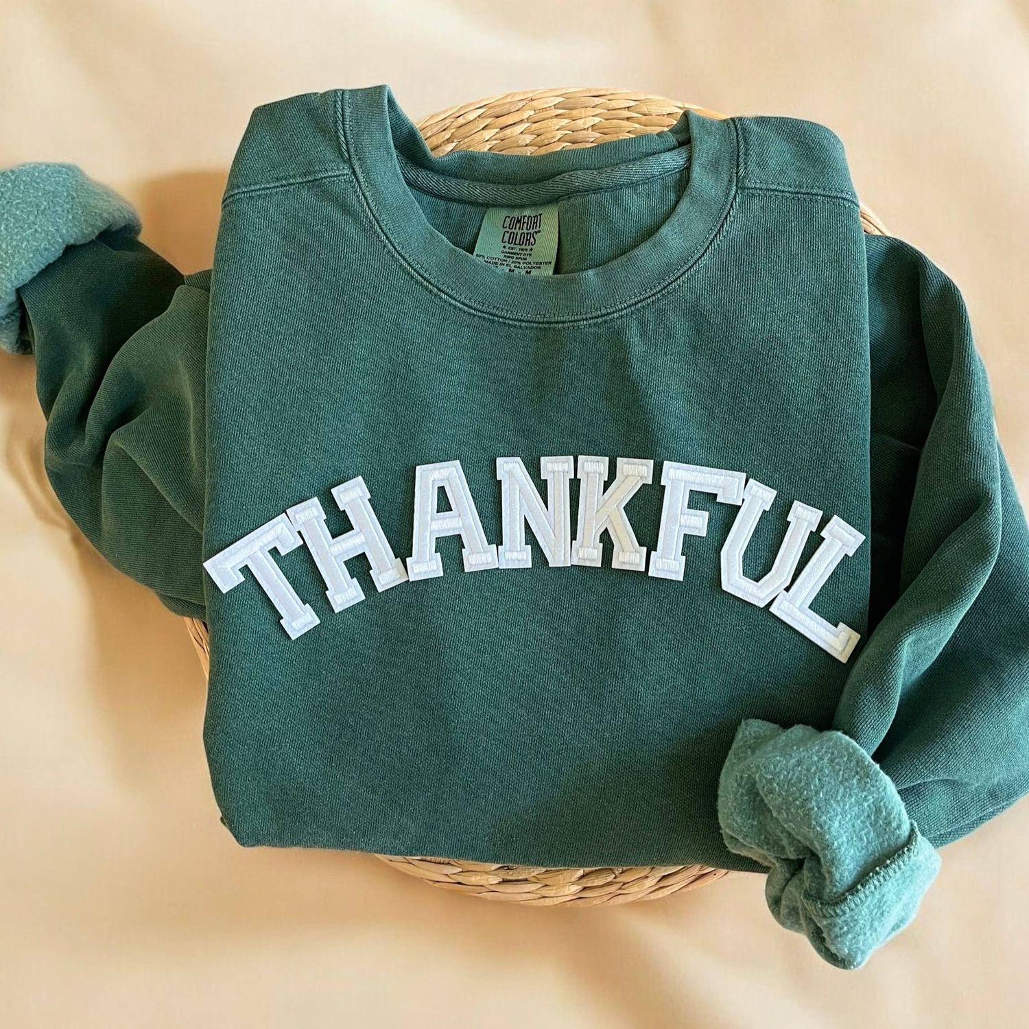 Thankful Sweatshirt Thankful Sweatshirt, COLOR: Blue Spruce, Size (Unisex): S