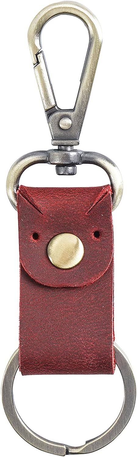 Small Leather Keychain Small Leather Keychain, COLOR: Red