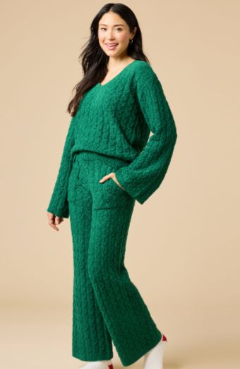 Cable Knit Set Green