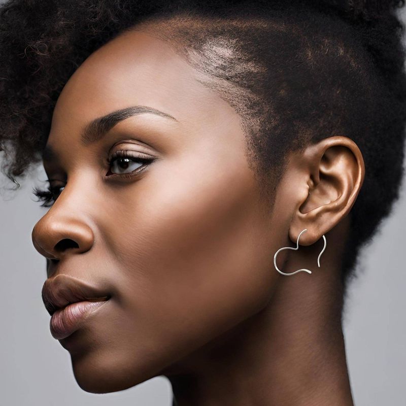 Heart Shaped Threader Earrings