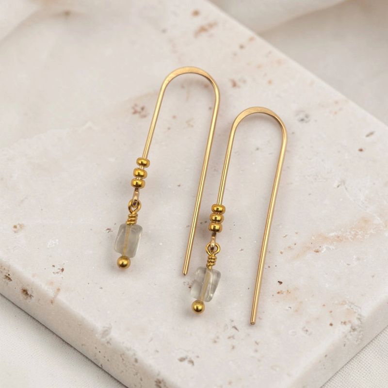 Gemstone Threader Earrings